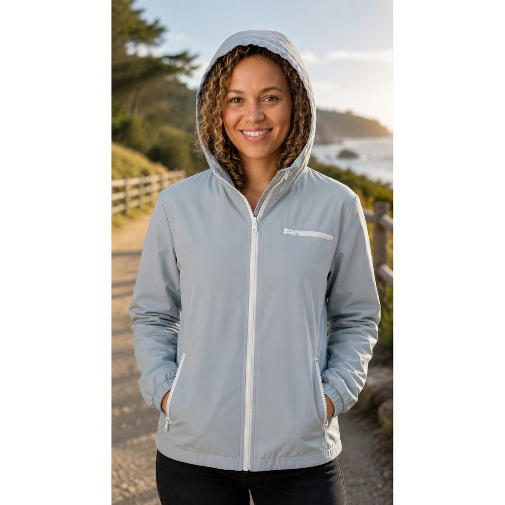 John Galt Clean Girl Athleisure Cotton Full Zip Hoodie Jacket Lightweight Size L